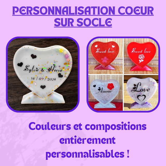Personnalisation Coeur sur Socle