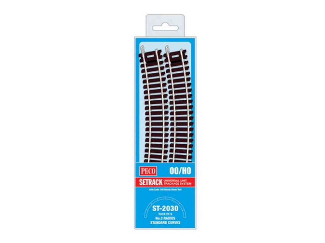 8 rails courbes 505mm R3 Peco ST-2030 H0