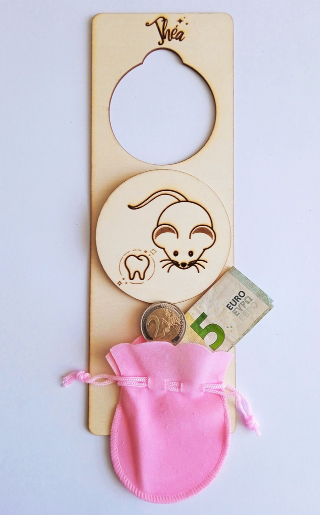 Panneau de porte interchangeable "petite souris" spéciale dents de lait By Romalysa -- Kit complet