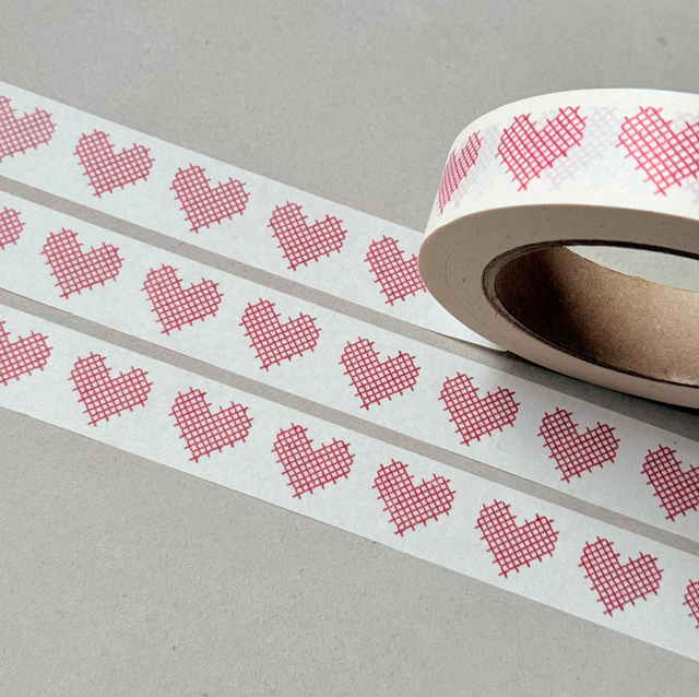 Klebeband Herz dunkelrot 25mm/50m