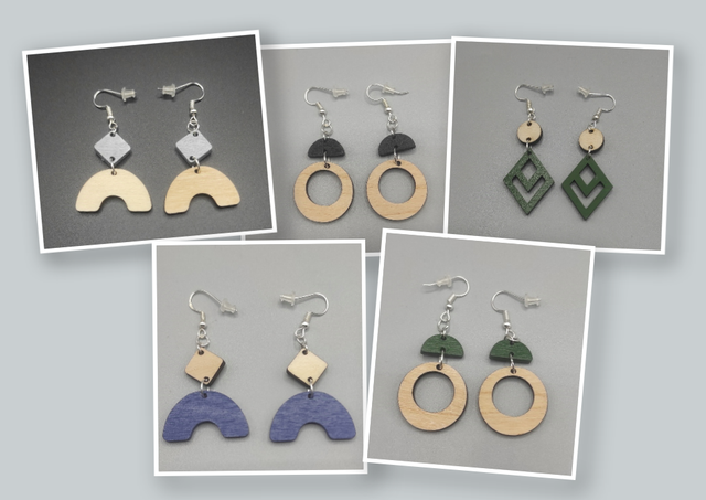 Boucles d'Oreilles - Doubles Peintes