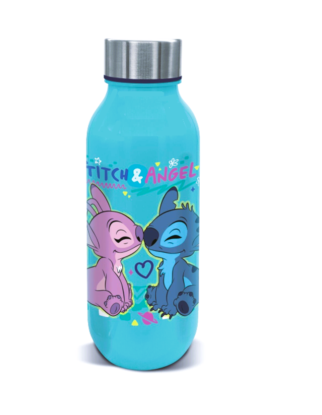 BOUTEILLE RÉUTILISABLE STITCH &amp; ANGEL 640 ML (PP - Plastique Sans BPA)
