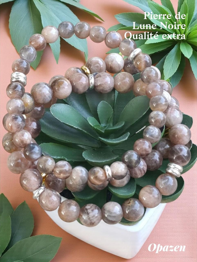 Bracelets Pierre de Lune noire extra