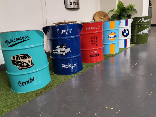 Fauteuil Enfant, pouf, tabouret en baril d'huile recyclé personnalisé