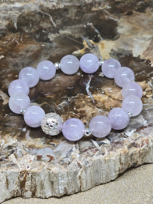 Bracelet Améthyste lavande XL 1,2 cm