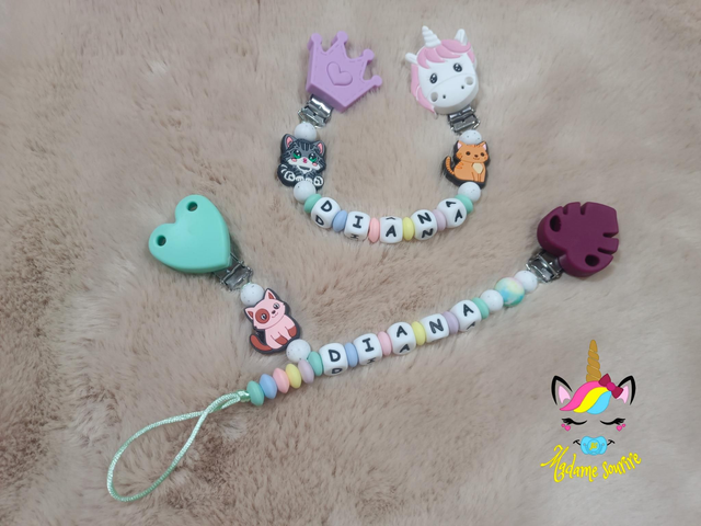 1 Attache doudou+ + 1 Attache doudou et tétine 