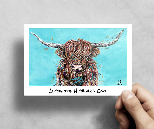 X10 Postcards - Angus the Highland Coo (40p per unit)