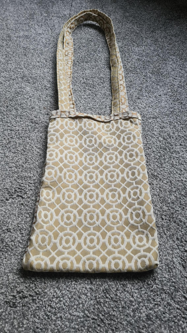 Gold / White Circle Tote Bag