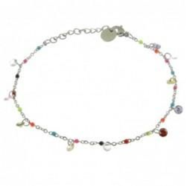 Cavigliera donna in acciaio con perline bijoux 