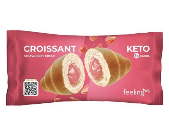 Croissant keto ripieno di crema alla fragola 50 g