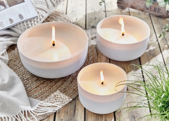 Engels Kerzen Mila Outdoorschale Elfenbein L