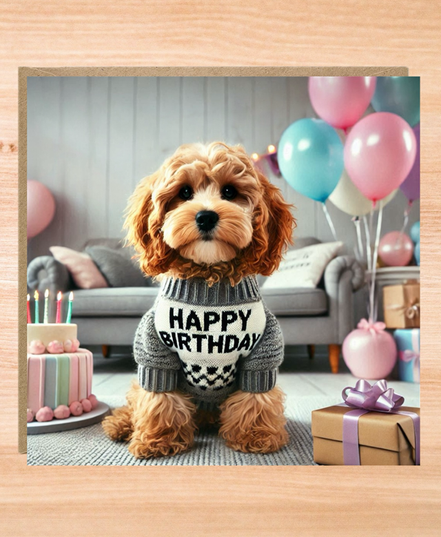 Cockapoo Dog Birthday Card