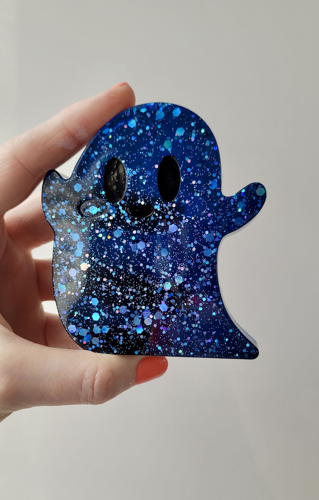 Ghost Ornament - Nocturne - Deep Blue Glitter 