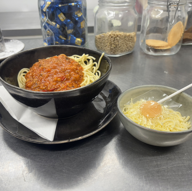 Kinder spaghetti Bolognese + kaas