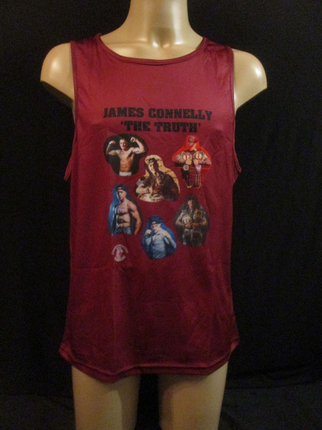 James 'The Truth' Connelly Champion Bare Knuckle Boxer Picture T-Shirt (Black Bubble Logo) ADULT 100% Polyester Crew Neck PLUM (Large) Vest Top