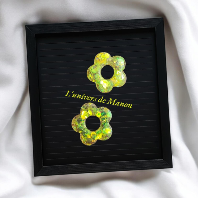 2 Pampilles fleur  (créoles interchangeables)   