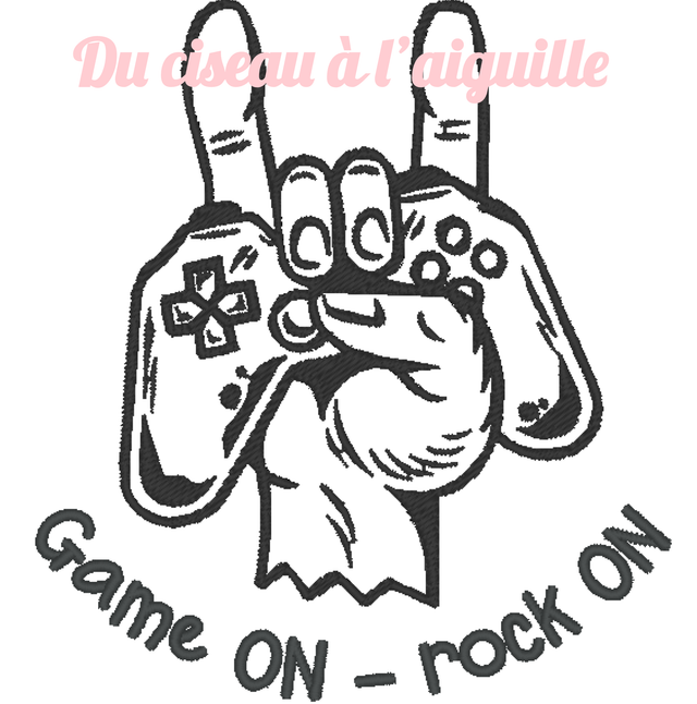 fichier broderie Game ON - 3 Tailles / 12 Formats