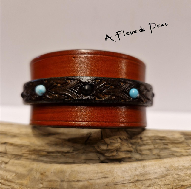 Bracelet cuir double lanières