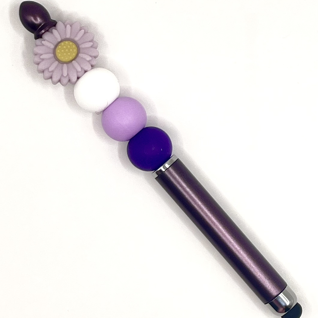 S25 - Stylo fleur parme