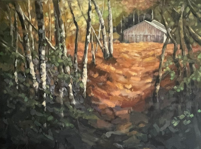 DB75 The Chicken Shed by Deb Bunker, 61x45cm Oil on Canvas