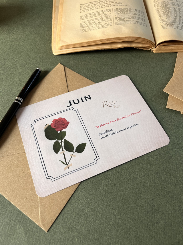 Carte 06. Juin, la Rose