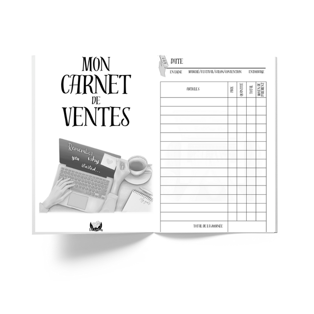 Intérieur carnet éternel A5 - Carnet de ventes