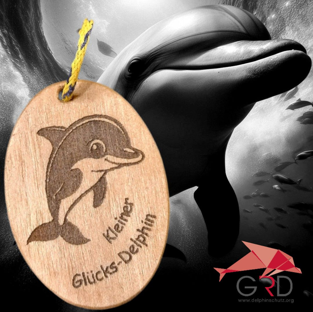 Kleiner Glücks-Delphin-schwarz (Schlüsselanhänger)   