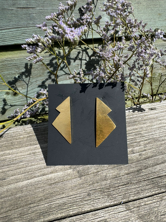 Statement earrings - brass