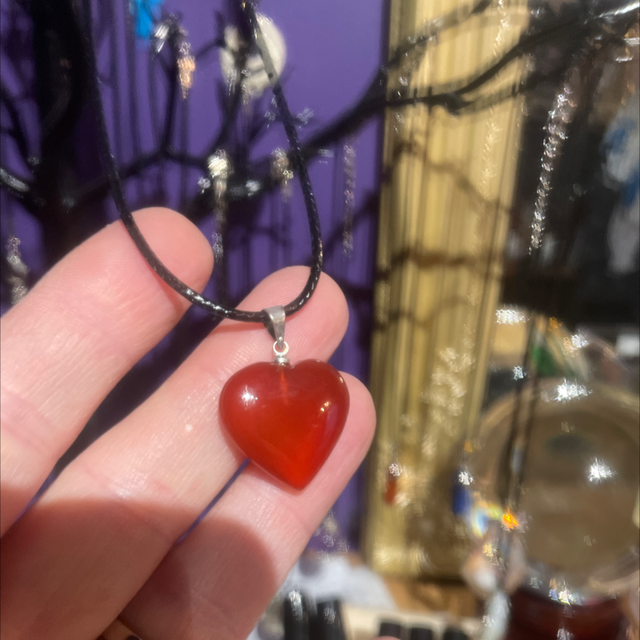 Red Agate Heart Pendant