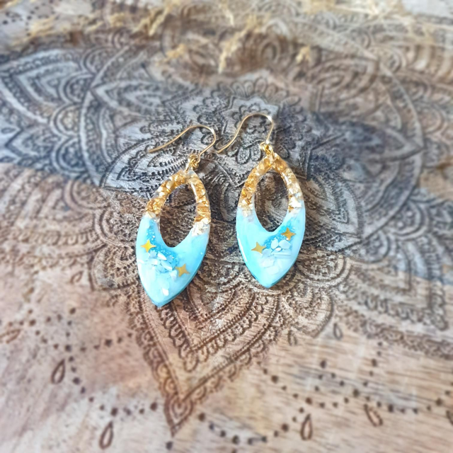 Pendants Marquise , navettes en résine 