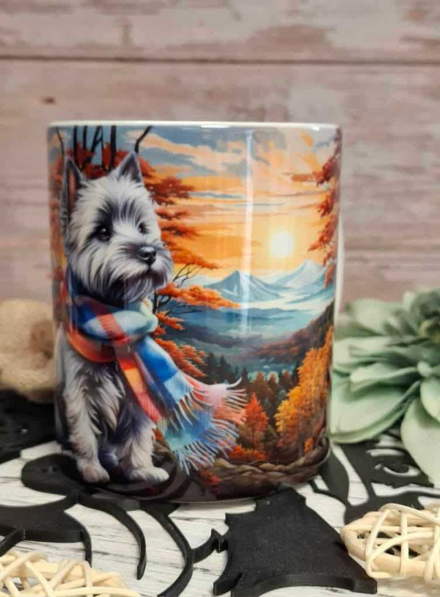 Mug blanc cairn terrier d automne