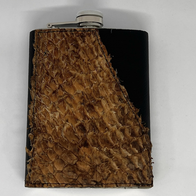 Flachmann 8oz mit Brachsmen-Leder