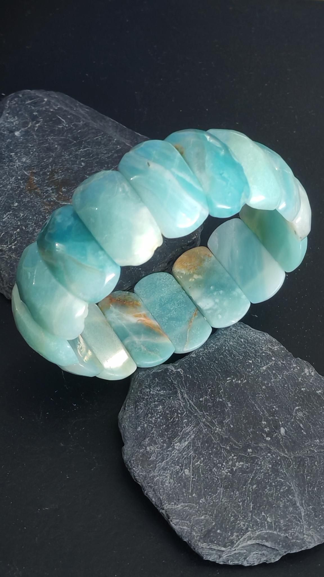 Bracelet plaquette amazonite
