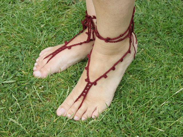 Barfußsandalen gehäkelt Onesize  [FK0015]