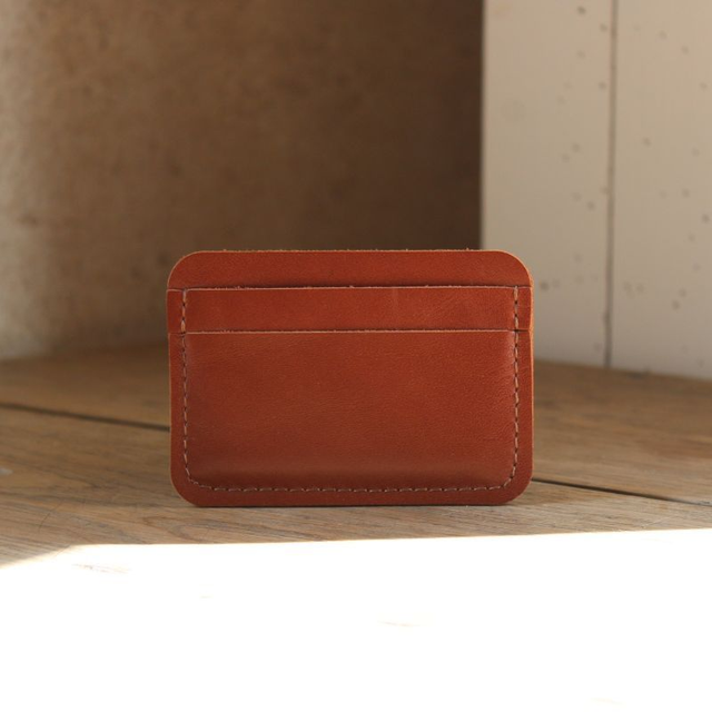 Porte-cartes en cuir de vachette – format  horizontal – fait main  