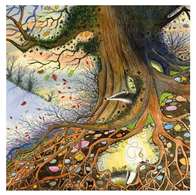 Greetings Card Autumn at the Sett