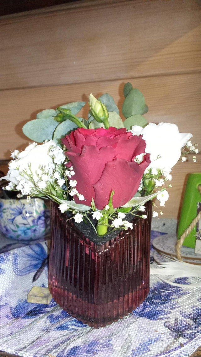 Bougeoir coeur rose rge