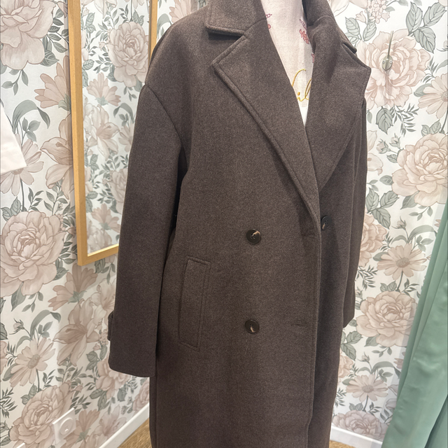 Manteau long chocolat-8869