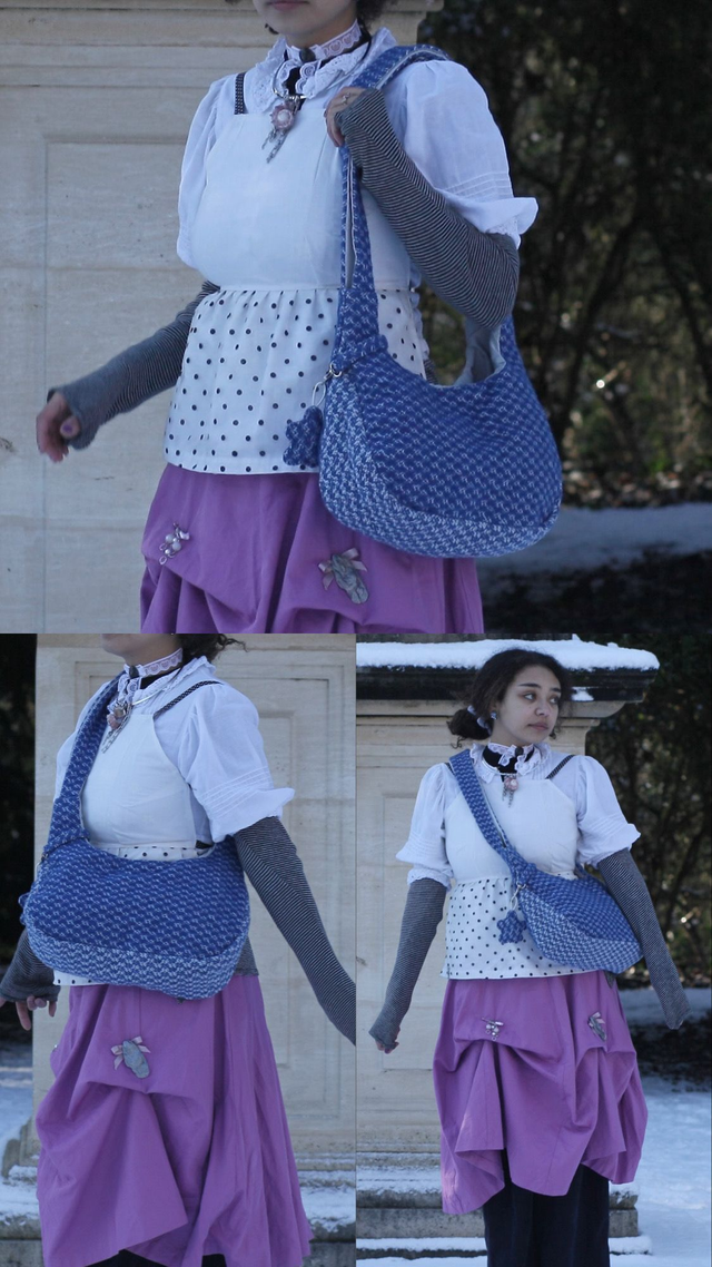 shoulder bag - blue duo