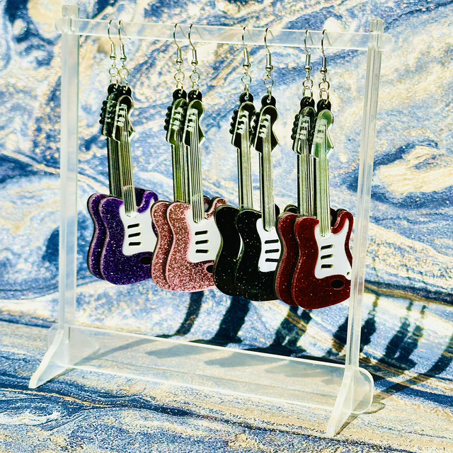 Acrylic Guitar Dangle Earrings