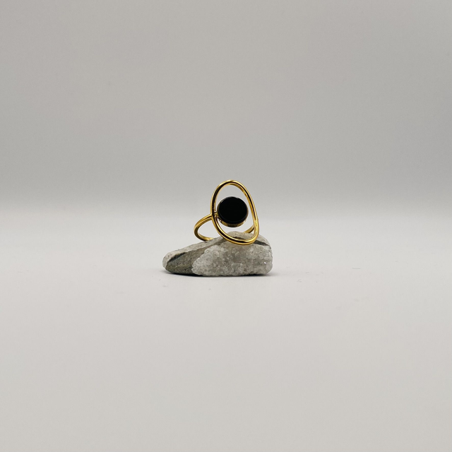 Bague Pia - obsidienne