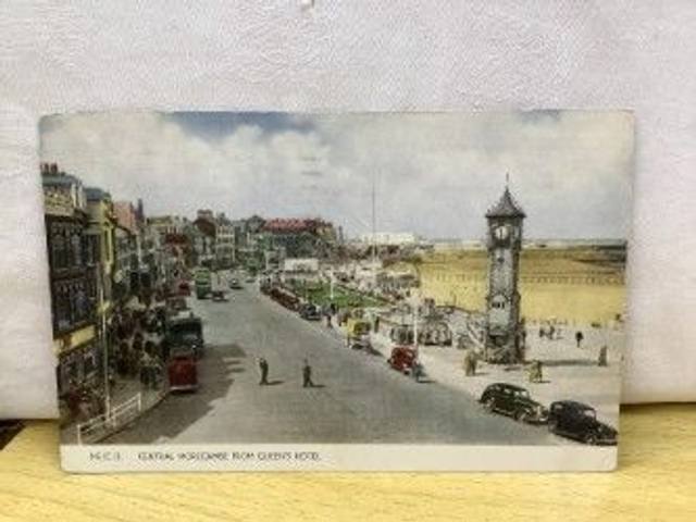 Central Morecambe from Queen's Hotel, Lancashire, Posted 1953 Unbranded Vintage Postcard. Our Ref No R375 £3.25