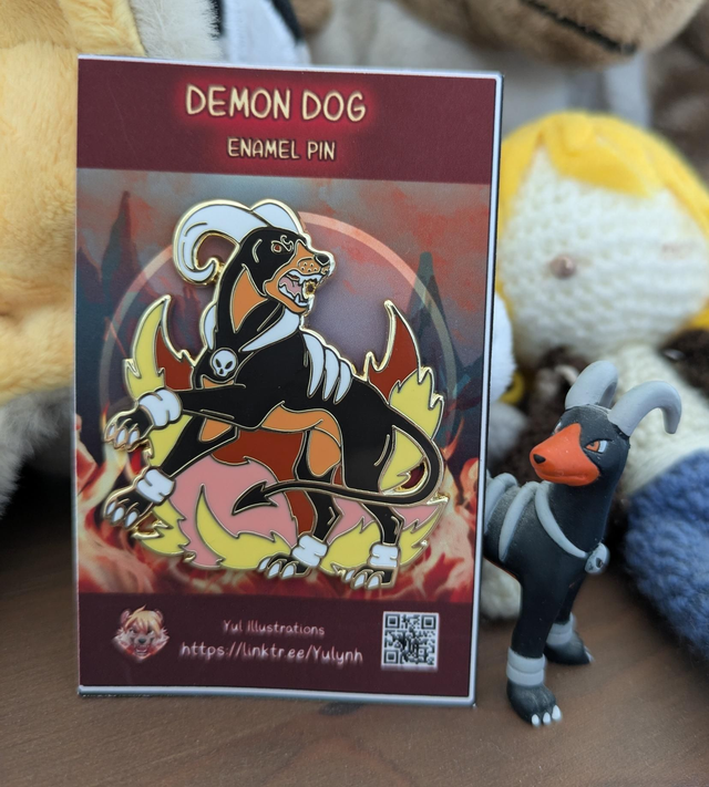 Demon Dog enamel pin