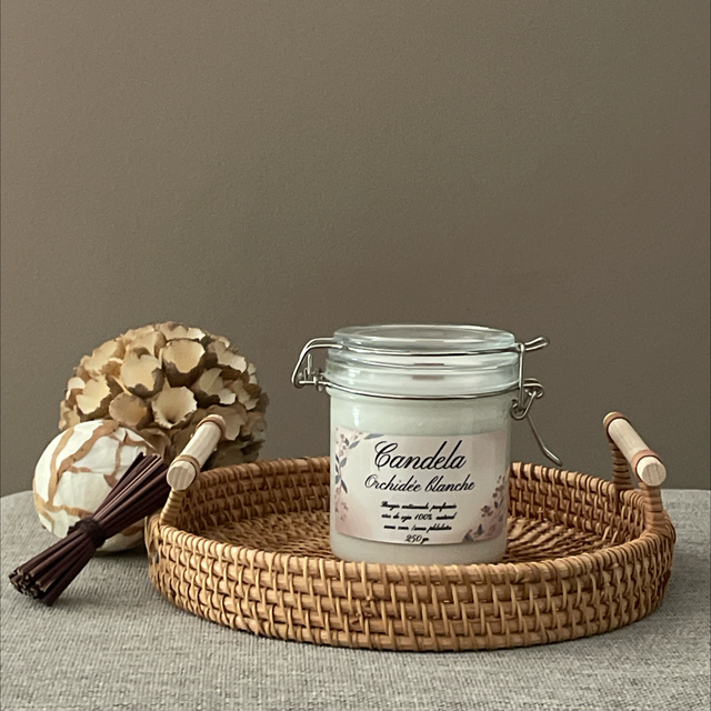 Bougie Orchidée blanche 250g  