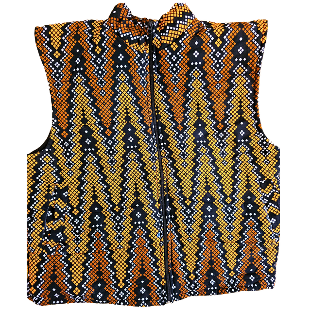 Puffer Jacket - African Ankara Medium to Large