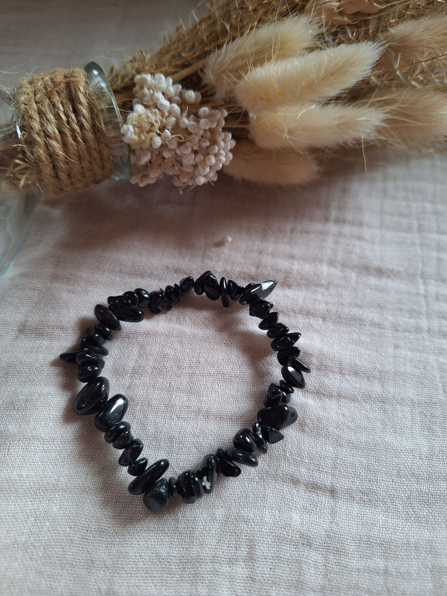 Bracelet chips Tourmaline noire