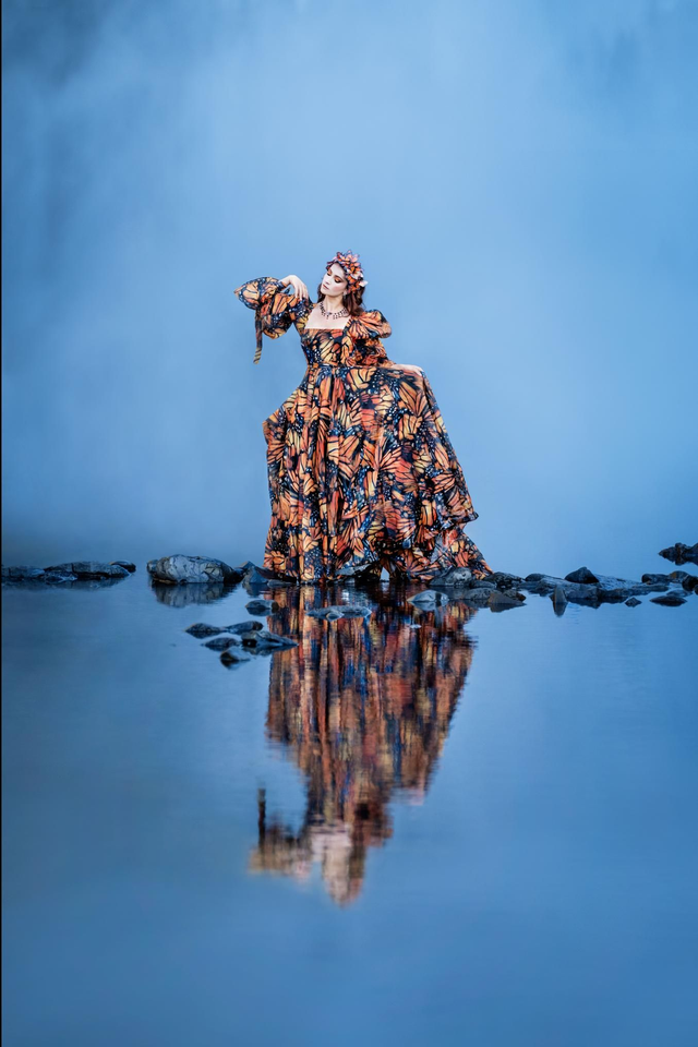 COLLIER - FLY ME TO THE MOON (argenté/grenat)