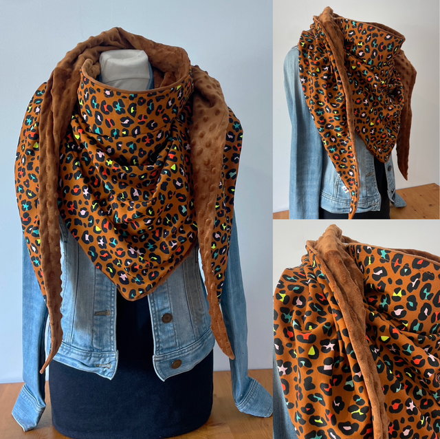 Maxi  Chèche Happy Léopard Camel 2 