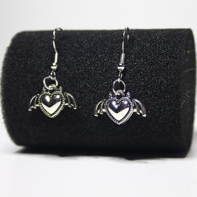 Heart With Wing Earrings