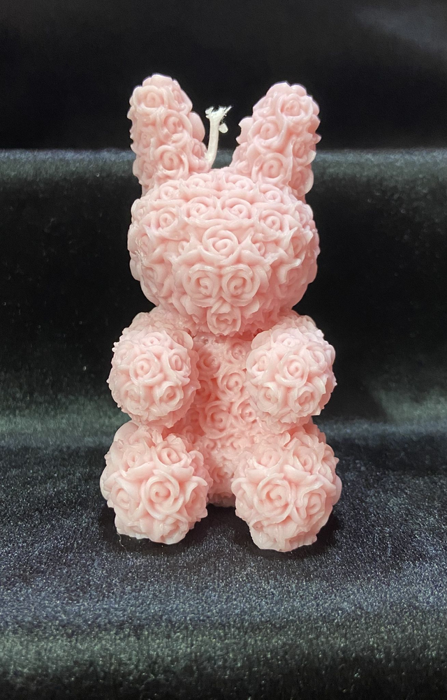 Bougie Lapin en roses 🌹